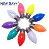 NEWDAYS brand cross-border new color led bulbs, small screw mouth household candles, lanterns, wedding energy-saving decoration, seven-color pointed bulbs, energy-saving and waterproof, festive decoration details Picture